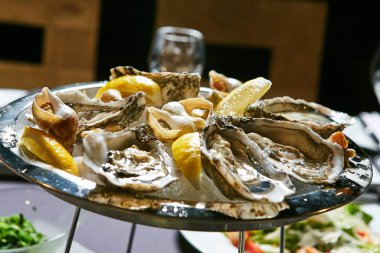 taze organik çiğ istiridye