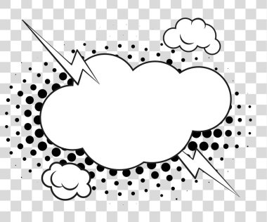 Komik konuşma balonları yarı ton gölgeler. Arka plan üzerinde izole vektör çizim eps 10.