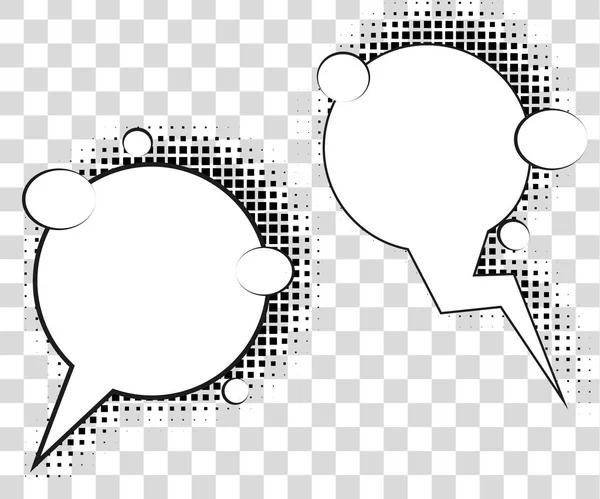 Comic speech bubbles with halftone shadows. Vector illustration eps 10 isolated on background. — Stock Vector