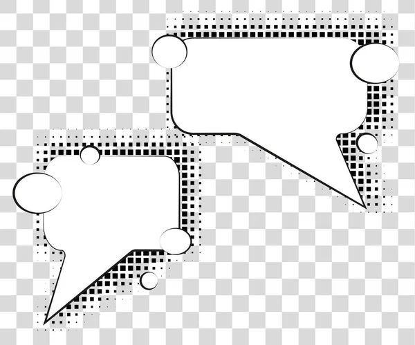 Комічні бульбашки мовлення з півтоновими тінями. Векторні ілюстрації eps 10 ізольовані на фоні . — стоковий вектор