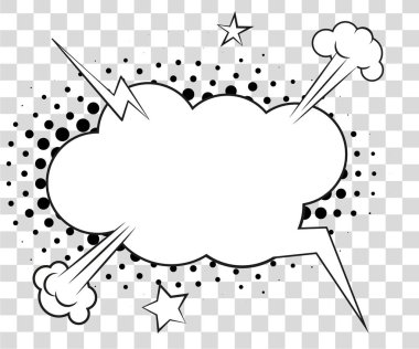 Komik konuşma balonları yarı ton gölgeler. Arka plan üzerinde izole vektör çizim eps 10.