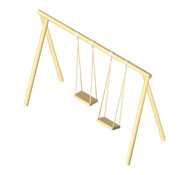 Çocuk izometrik salıncak. Beyaz arka plan üzerinde izole vektör çizim eps 10.