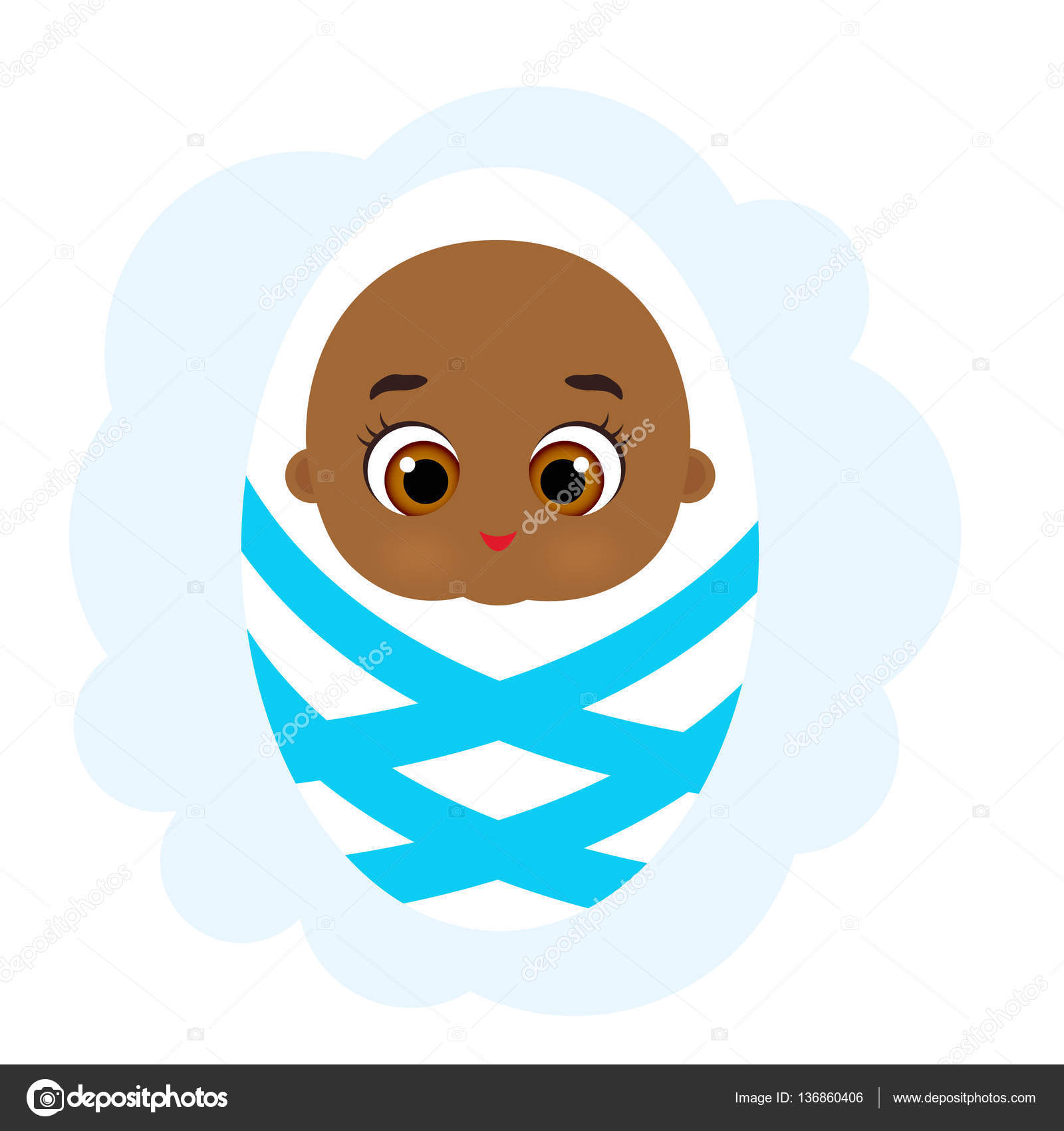 新生児の小さなアフリカ系アメリカ人の赤ちゃんの男の子 かわいい漫画 新生児の小さなアフリカ系アメリカ人の赤ちゃんの男の子 かわいい漫画