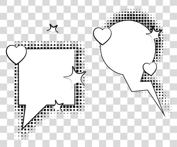 Comic speech bubbles with halftone shadows. Vector illustration eps 10 isolated on background. — Stock Vector