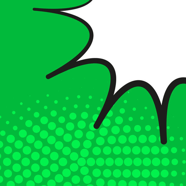 Зеленый фон комического поп-арта с полутоновыми тенями и лучами облаков. Векторный макет типичной страницы комикса. 10 соблазнительных ретро-дизайнов
