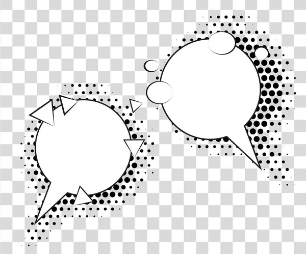 Comic speech bubbles with halftone shadows. Vector illustration eps 10 isolated on background. — Stock Vector