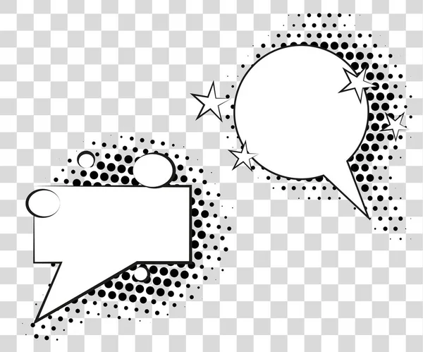 Komische tekstballonnen met halftone schaduwen. Vector illustratie eps 10 geïsoleerd op achtergrond. — Stockvector
