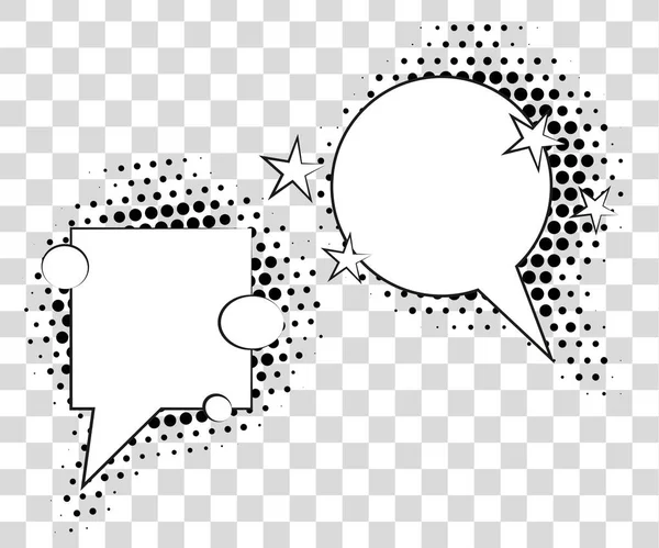 Comic speech bubbles with halftone shadows. Vector illustration eps 10 isolated on background. — Stock Vector