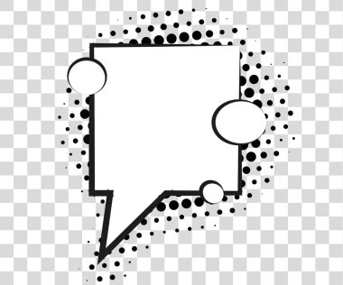 Komik konuşma balonları yarı ton gölgeler. Arka plan üzerinde izole vektör çizim eps 10.