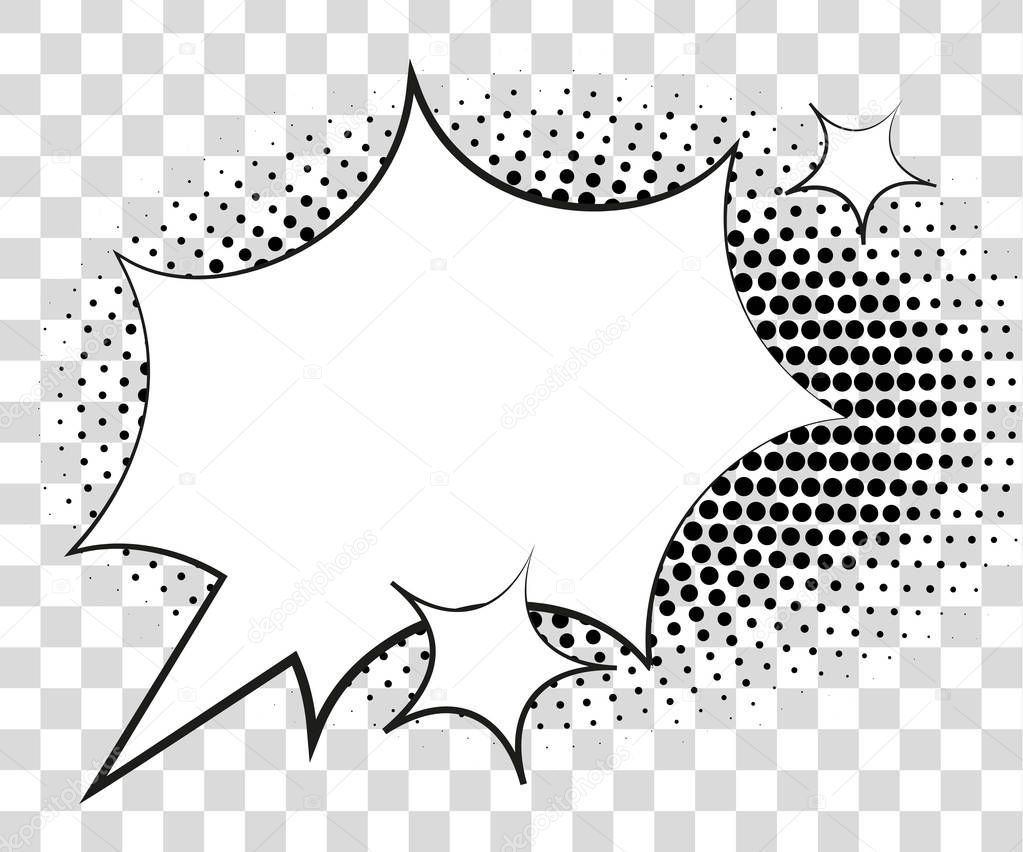 Comic speech bubbles with halftone shadows. Vector illustration eps 10 isolated on background.