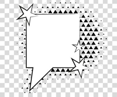 Comic speech bubbles with halftone triangles shadows. Vector illustration eps 10 isolated on background. clipart