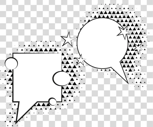 만화 연설 하프톤 삼각형 그림자와 함께 거품. 벡터 일러스트 eps 10 배경에 고립. — 스톡 벡터