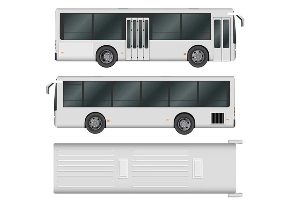 City bus template. Passenger transport. Vector illustration eps 10 isolated on white background. — Stock Vector