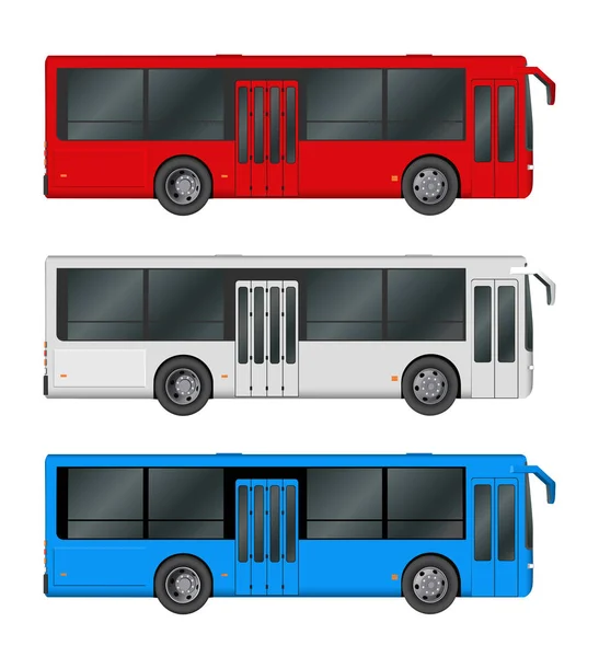 City bus template. Passenger transport. Vector illustration eps 10 isolated on white background. — Stock Vector