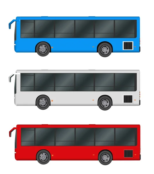 Plantilla de autobús urbano. Transporte de pasajeros. Ilustración vectorial eps 10 aislado sobre fondo blanco . — Vector de stock