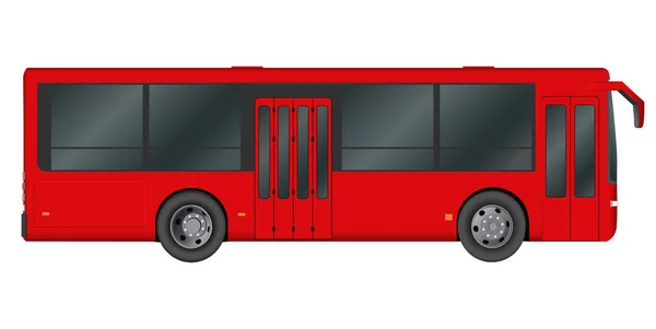 Red City bus sablon. Személyszállítás. Vektoros illusztráció eps 10 elszigetelt fehér background. — Stock Vector