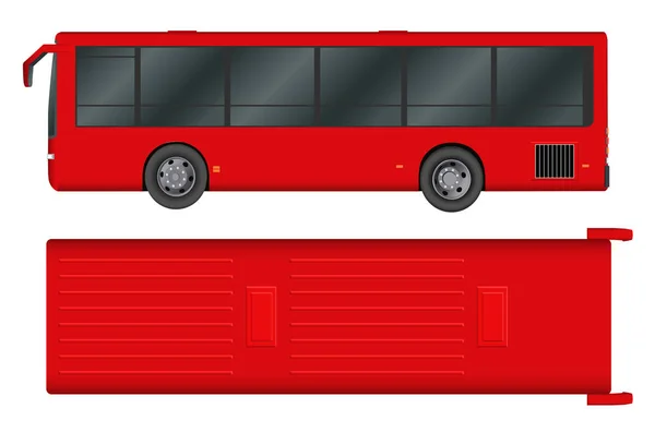 Red City bus sablon. Személyszállítás. Vektoros illusztráció eps 10 elszigetelt fehér background. — Stock Vector