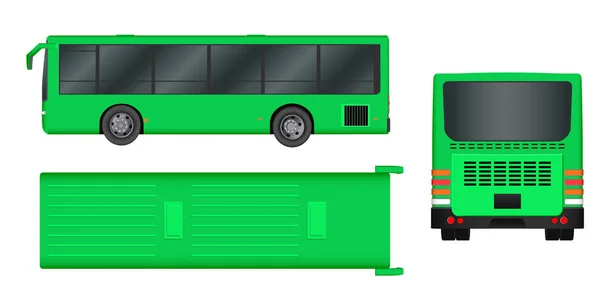 Green City bus template. Passenger transport. Vector illustration eps 10 isolated on white background. — Stock Vector