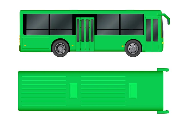 Plantilla de autobús Green City. Transporte de pasajeros. Ilustración vectorial eps 10 aislado sobre fondo blanco . — Vector de stock
