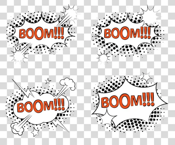 Set Comic speech bubbles with halftone triangles shadows. Vector illustration eps 10 isolated on background. — Stock Vector