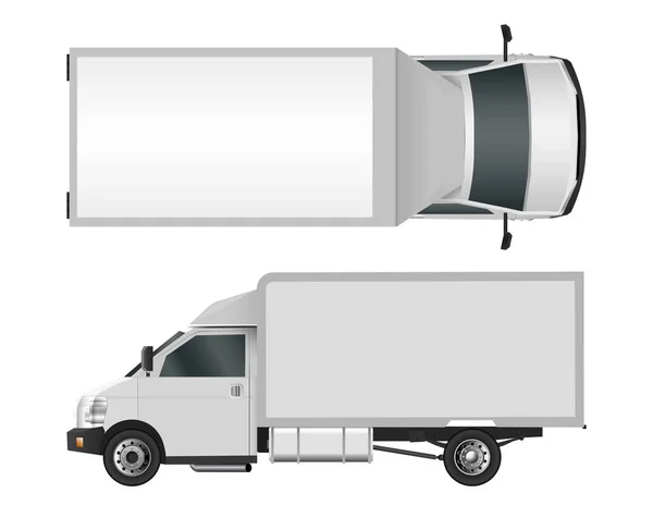 Vit lastbil mall. Cargo van vektor illustration eps 10 isolerad på vit bakgrund. Stadens kommersiella bil leveransservice. — Stock vektor