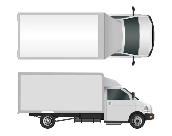 Vit lastbil mall. Cargo van vektor illustration eps 10 isolerad på vit bakgrund. Stadens kommersiella bil leveransservice. — Stock vektor