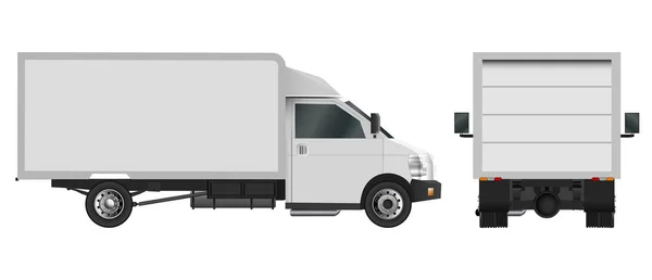 白色卡车模板。货物范矢量图 eps 10 孤立在白色背景上。市商用车送货服务. — 图库矢量图片#