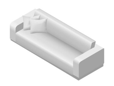 Lüks oturma grubu oturma odası için yastık. İç tasarım. Beyaz arka plan üzerinde izole vektör çizim.