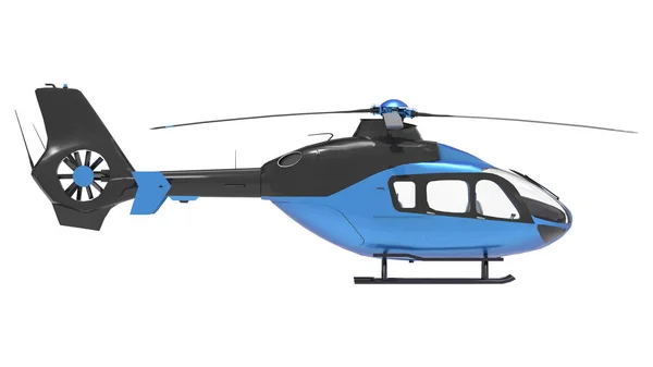 Helicóptero azul isolado no fundo branco. ilustração 3d . — Fotografia de Stock