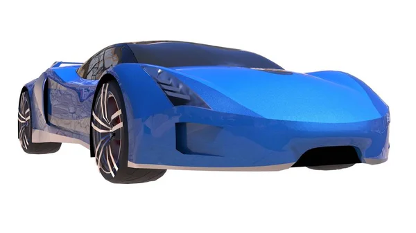 Blauer glänzender Konzeptsportwagen der Zukunft. — Stockfoto