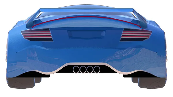 Blue shiny conceptual sports car of the future. — Stock Photo, Image