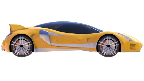 Жовтий блискучий концептуальний спортивний автомобіль майбутнього . — стокове фото