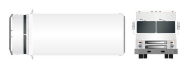 Beyaz kamyon şablonu. Kargo van vektör çizim Eps 10 beyaz arka plan üzerinde izole. Şehir ticari araç teslim.