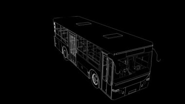 Küçük çokgen 3B otobüs.