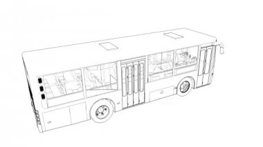 Küçük çokgen 3B otobüs.