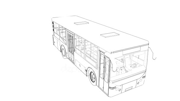 Kleine veelhoekige 3d bus. — Stockvideo