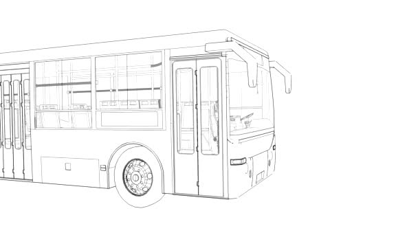 Pequeño bus poligonal 3D . — Vídeo de stock