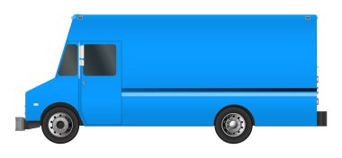 kamyon şablonu. Kargo van vektör çizim Eps 10 beyaz arka plan üzerinde izole. Şehir ticari araç teslim.