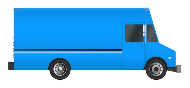 kamyon şablonu. Kargo van vektör çizim Eps 10 beyaz arka plan üzerinde izole. Şehir ticari araç teslim.