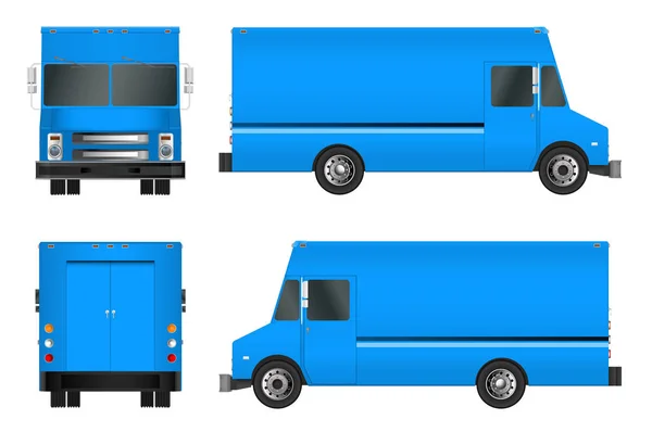 Samochód ciężarowy szablonu. Ilustracja wektorowa van Cargo Eps 10 na białym tle na białym tle. Dostawa pojazdów użytkowych. — Wektor stockowy