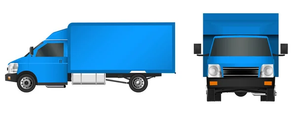 Modello di camion. Illustrazione Cargo van Vector EPS 10 isolata su sfondo bianco. Consegna di veicoli commerciali urbani . — Vettoriale Stock