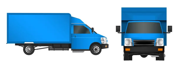 Lastbil mall. Cargo van vektor illustration Eps 10 isolerade på vit bakgrund. Stadens kommersiella fordon leverans. — Stock vektor