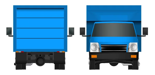 Plantilla de camión. Cargo van Vector ilustración EPS 10 aislado sobre fondo blanco. Ciudad entrega de vehículos comerciales . — Vector de stock