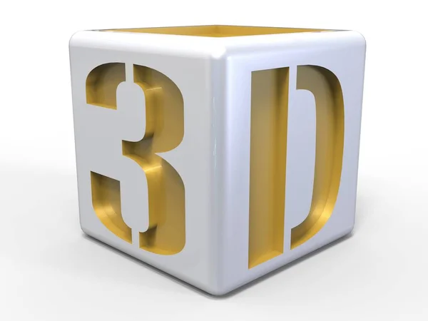 分离与反射效果的白色背景上的 3d 标志. — 图库照片