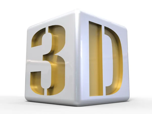3D-logotypen isolerad på vit bakgrund med reflektionseffekt. — Stockfoto