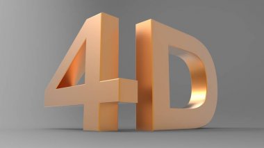 4 d logo yansıma etkisi ile gri arka plan üzerinde izole. 3D çizim.