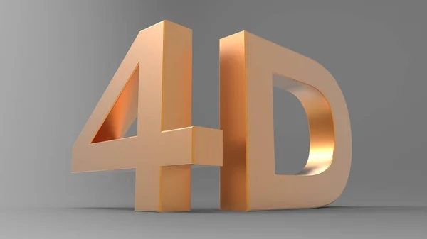 4D logo isolated on gray background with reflection effect. 3d illustration. — Stock Photo, Image