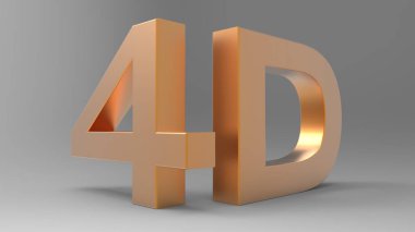 4 d logo yansıma etkisi ile gri arka plan üzerinde izole. 3D çizim.