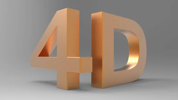 4D logo isolated on gray background with reflection effect. 3d illustration. — Stock Photo, Image