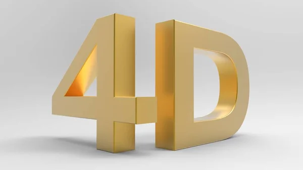4d logo geïsoleerd op grijze achtergrond met reflectie effect. 3D illustratie. — Stockfoto